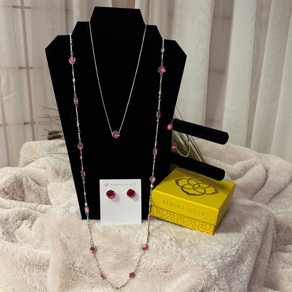 Kendra Scott Berry Illusion Yazmin Jaxon Necklace Merida Bracelet Earring Set